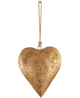 Rosemary Lane Metal Heart Decorative Bells with Hanging Rope Set of 3, 20", 17", 12"