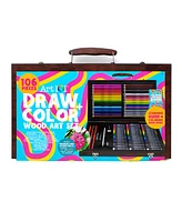 Art 101 Draw Color Wood Art Set, 106 Pieces