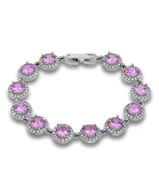 Macy's Cubic Zirconia Round Halo Link Bracelet