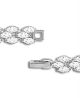 Macy's Cubic Zirconia Marquise Stone 3 Row Bracelet