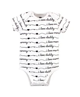 Hudson Baby Baby Girls Hudson Cotton Bodysuits 3pk, Daddys Princess, 18-24 Months