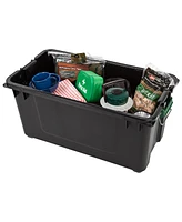 Iris 82 Quart WeatherPro Storage Box, Remington, Black, Set of 4