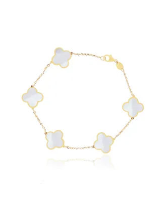 The Lovery Mother of Pearl Clover Bracelet