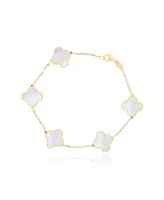 The Lovery Large Mother of Pearl Clover Bracelet