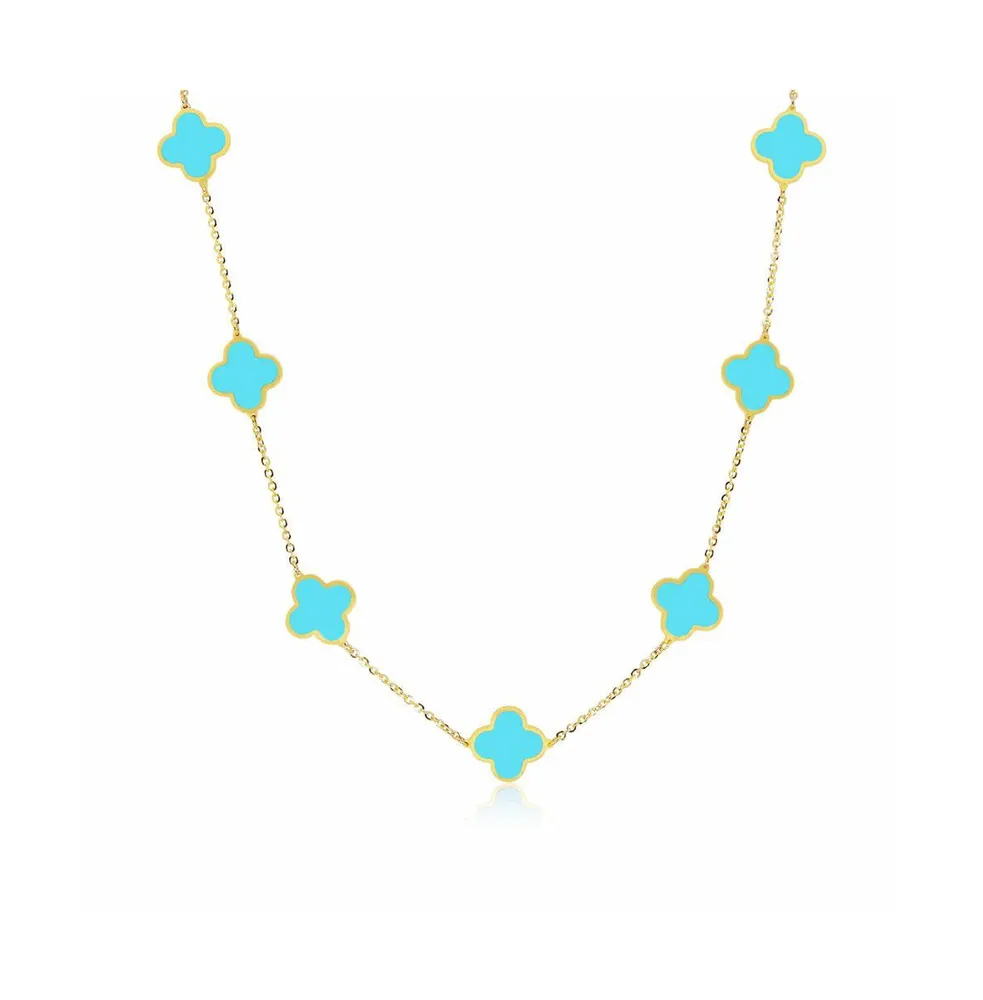 The Lovery Turquoise Clover Necklace