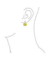 Bling Jewelry Art Deco Style Square Cubic Zirconia Rectangle Emerald Cut Cz Drop Earrings Rhodium Plated Omega Back
