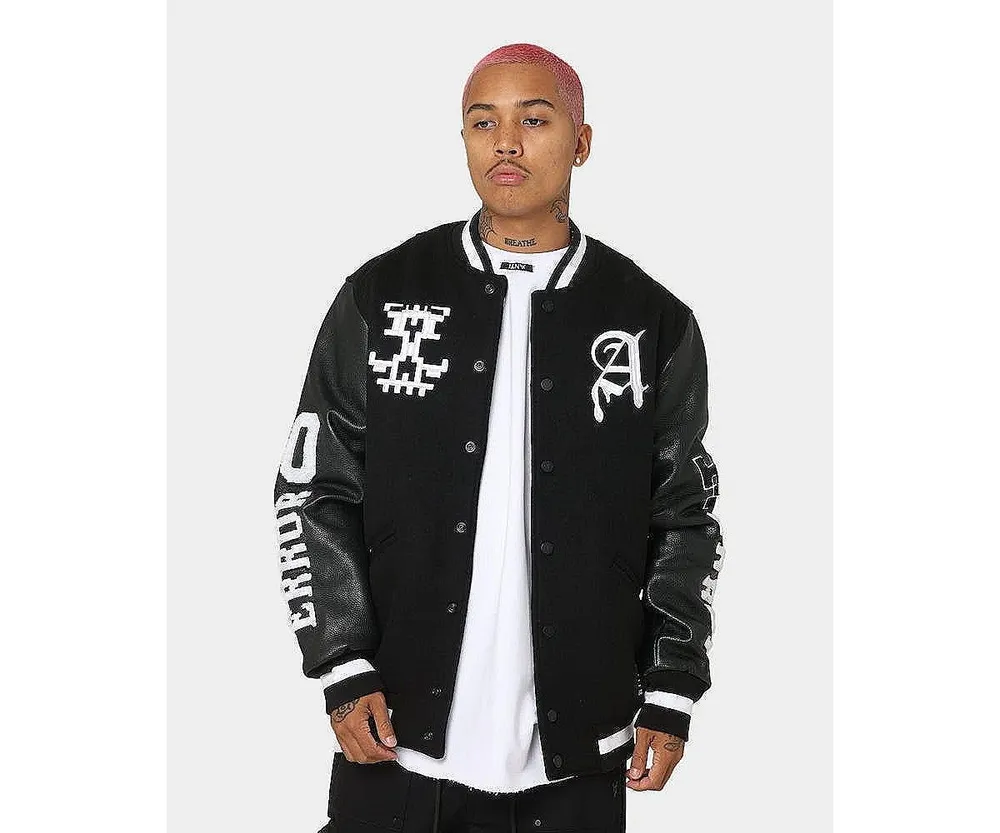 The Anti Order Mens Dead Pixel Leather Varsity Jacket