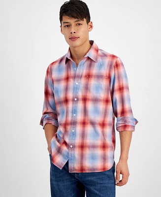 Sun + Stone Men's Davi Long Sleeve Button-Front Plaid Shirt, Created for Macy's