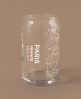 Narbo The Can Paris Map 16 oz Everyday Glassware, Set of 2