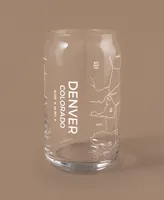 Narbo The Can Denver Map 16 oz Everyday Glassware, Set of 2