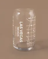 Narbo The Can Las Vegas Map 16 oz Everyday Glassware, Set of 2