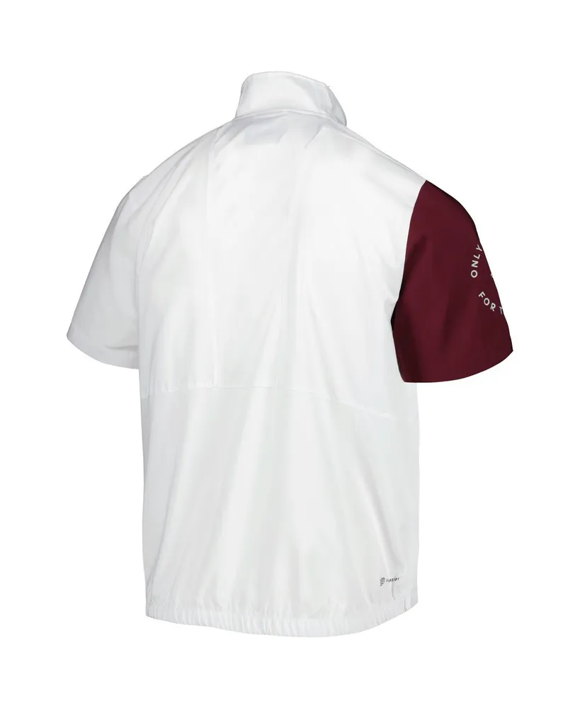 Men's adidas White Texas A&M Aggies M Stm Aeroready Quarter-Zip Jacket