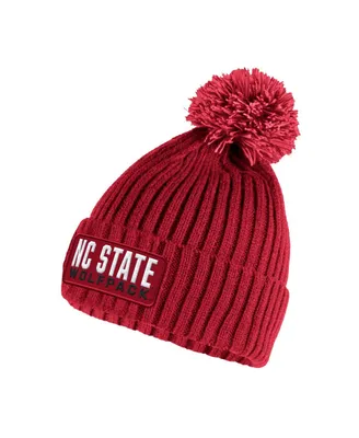 Men's adidas Red Nc State Wolfpack Modern Ribbed Cuffed Knit Hat with Pom