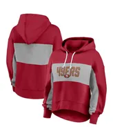 Women's Fanatics Scarlet San Francisco 49ers Filled Stat Sheet Pullover Hoodie