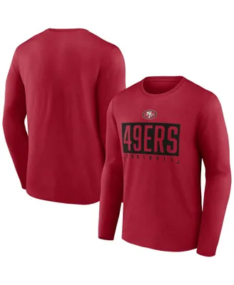 Men's Fanatics Scarlet San Francisco 49ers Stack The Box Long Sleeve T-shirt