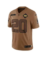 Men's Nike Breece Hall Brown Distressed New York Jets 2023 Salute To Service Limited Jersey