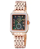 GV2 by Gevril Women's Bari Tortoise Rose Gold Stainless Steel Watch 34mm