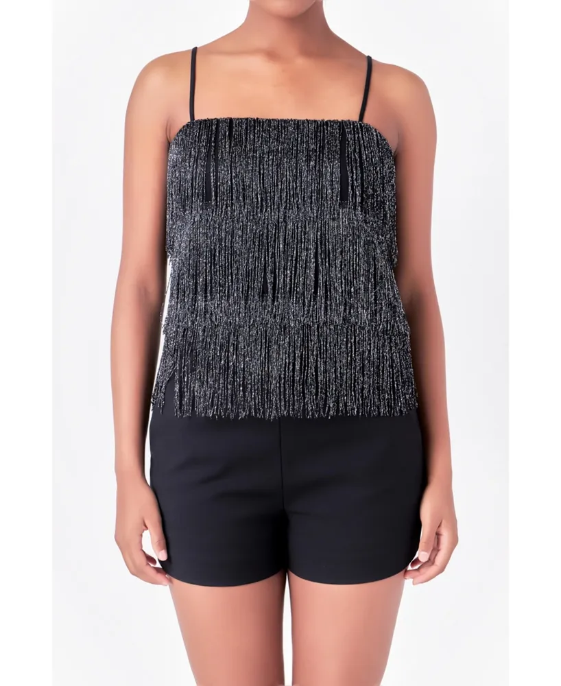 Women's Fringe Tiered Top