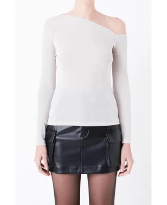 Women's Asymmetric Shoulder Top