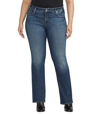 Silver Jeans Co. Plus Size Elyse Mid-Rise Comfort-Fit Slim Bootcut Jeans