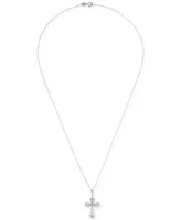 Diamond Open Cross 18" Pendant Necklace (1/5 ct. t.w.) in 14k White Gold