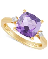 Amethyst (2-3/4 ct. t.w.) & Diamond (1/20 Ring 14k Gold (Also Swiss Blue Topaz, Citrine, Garnet)