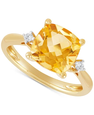 Amethyst (2-3/4 ct. t.w.) & Diamond (1/20 Ring 14k Gold (Also Swiss Blue Topaz, Citrine, Garnet)
