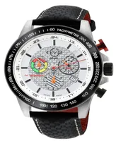 GV2 by Gevril Men's Scuderia Black Leather Watch 45mm