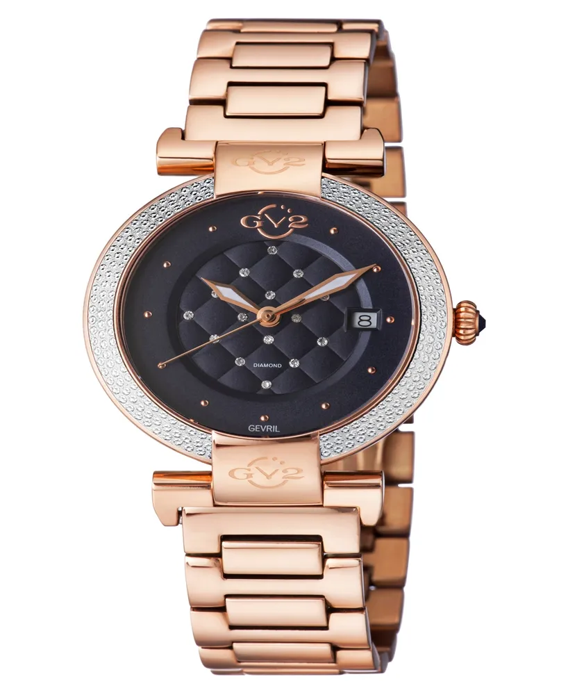 GV2 by Gevril Berletta Women's Rose Gold-Tone Stainless Steel Watch 37mm