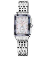 GV2 by Gevril Women's Bari Tortoise Silver-Tone Stainless Steel Watch 34mm