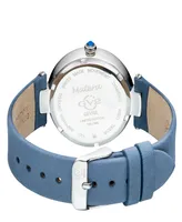 GV2 by Gevril Women's Matera Light Blue Leather Watch 35mm