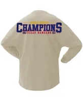 Women's Spirit Jersey Cream Texas Rangers 2023 World Series Champions Sparkle Long Sleeve T-shirt