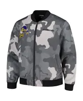 Men's and Women's The Wild Collective Gray Golden State Warriors 2023/24 City Edition Camo Bomber Full-Zip Jacket