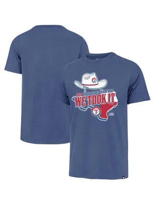 Men's '47 Brand Royal Texas Rangers 2023 World Series Champions Local Playoff Franklin T-shirt