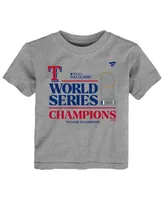 Toddler Boys and Girls Fanatics Heather Gray Texas Rangers 2023 World Series Champions Locker Room T-shirt