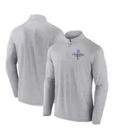 Men's Fanatics Gray Texas Rangers 2023 World Series Champions Curveball Quarter-Zip Mock Neck Pullover Top