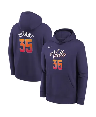 Big Boys Nike Kevin Durant Purple Phoenix Suns 2023/24 City Edition Name and Number Pullover Hoodie