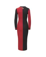 Women's Staud Black, Cardinal Arizona Cardinals Shoko Knit Button-Up Sweater Dress