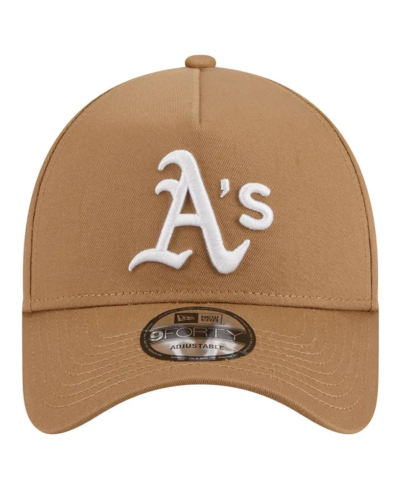 Men's New Era Khaki Oakland Athletics A-Frame 9FORTY Adjustable Hat