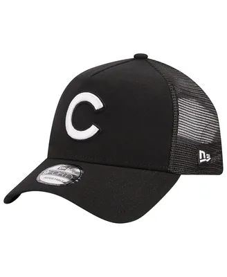 Men's New Era Black Chicago Cubs A-Frame 9FORTY Trucker Adjustable Hat