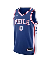 Big Boys Nike Tyrese Maxey Royal Philadelphia 76ers Swingman Jersey - Icon Edition