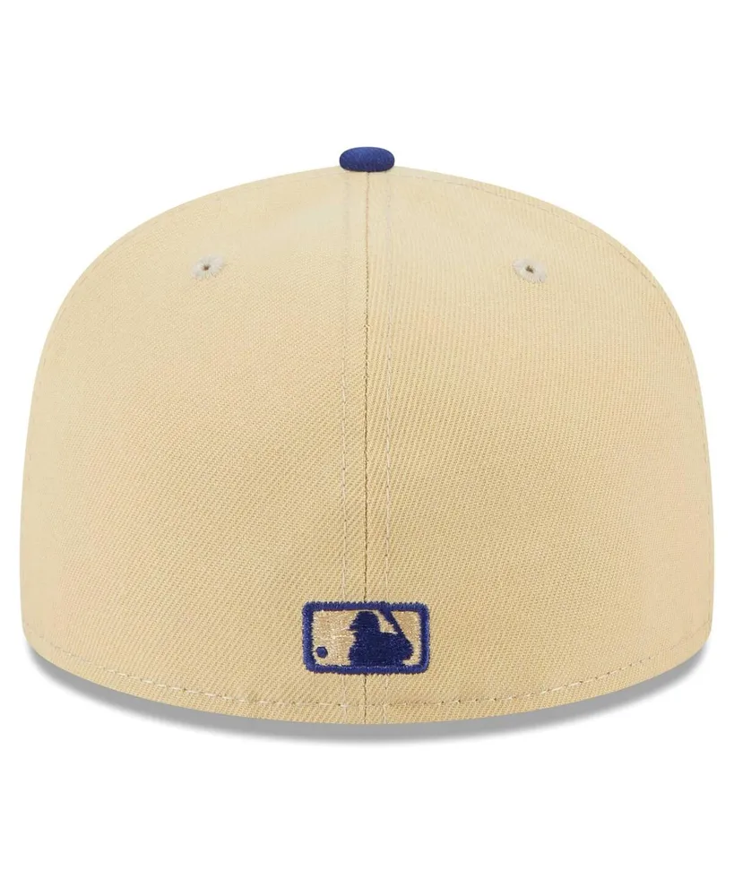 Men's New Era Cream, Royal Los Angeles Dodgers Illusion 59FIFTY Fitted Hat