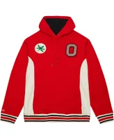 Men's Mitchell & Ness Scarlet Ohio State Buckeyes Team Legacy French Terry Pullover Hoodie