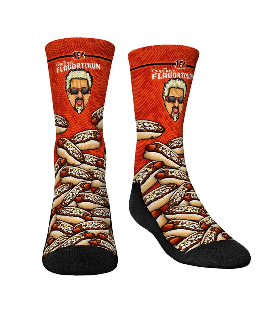 Big Boys and Girls Rock 'Em Socks Cincinnati Bengals Nfl x Guy Fieri's Flavortown Crew Socks