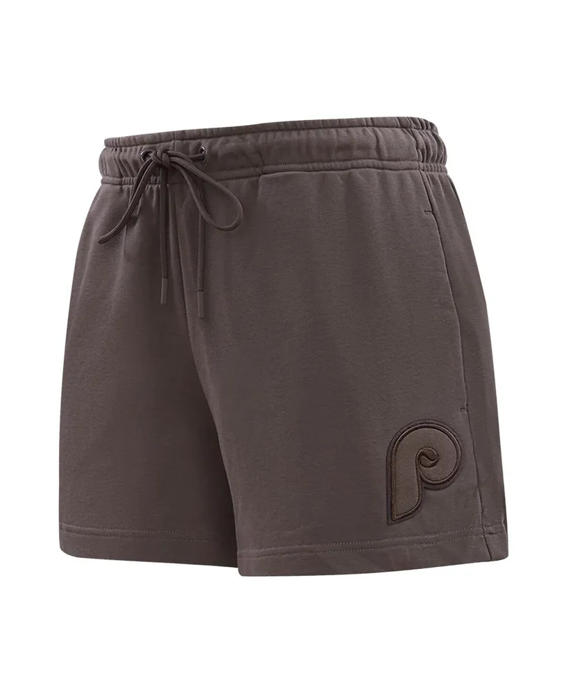 Women's Pro Standard Brown Philadelphia Phillies Neutral Fleece Shorts