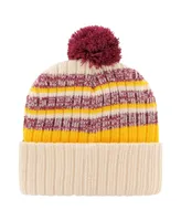 Men's '47 Brand Natural Washington Commanders Tavern Cuffed Knit Hat with Pom