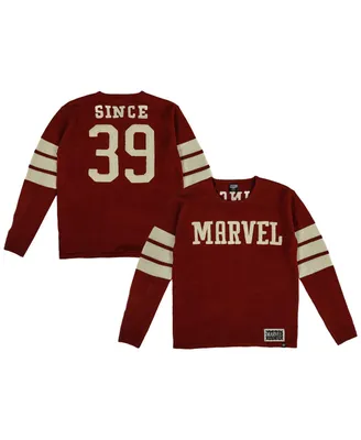 Men's Red Marvel Graphic Varsity Sweater