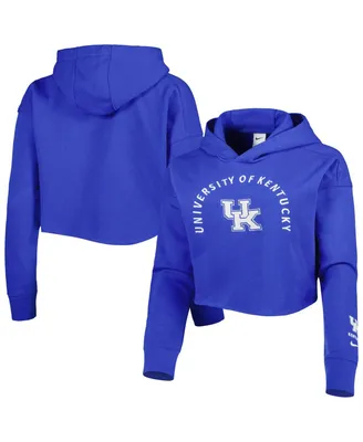 Women's Nike Royal Kentucky Wildcats 2-Hit Cropped Pullover Hoodie