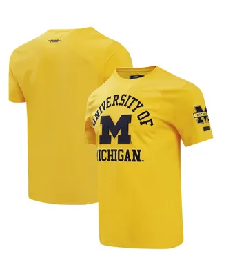 Men's Pro Standard Maize Michigan Wolverines Classic Stacked Logo T-shirt