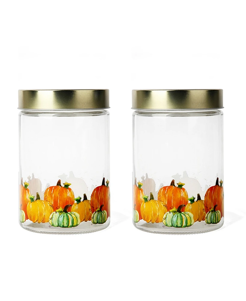 American Atelier Pumpkins Glass Jar, 40 oz